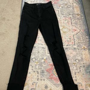 Abercrombie high rise super skinny curve love size 27 back ripped denim jeans